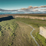 Vista aerea del canyon Ásbyrgi