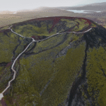 Vista in drone del Vulcano Grábrók