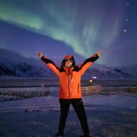 Aurora per il compleanno di Maria dalla penisola Snæfellsnes